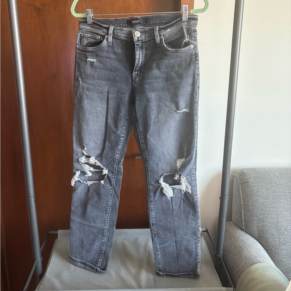 Hudson Sz 28 Distressed Gray Jeans **great condition **
